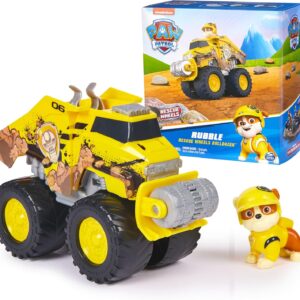 Paw Patrol: Rescue Wheels Rubble’s Bulldozer, Toy Truck with Vehicle Transformation and Collectible Action Figure, Kids Toys for Boys & Girls Ages 3+