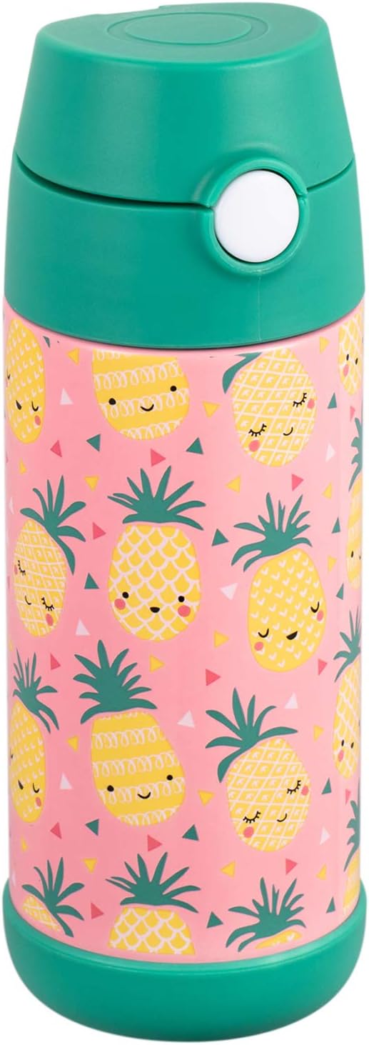 Snug Insulated Kids Water Bottle with Straw & Spout – Double-Wall Stainless Steel, Leakproof, Easy-Flip Lid – For School, Travel, Toddlers & Big Kids - Pineapples, 12oz Sold by: Snug (USA)