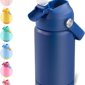 Kerilyn 12oz Kids Water Bottle, Stainless Steel Insulated Water Bottle For Kids, Toddler Cup With Straws Leak-proof, Kids Water Bottles For School Boys Girls, BPA Free, Blue