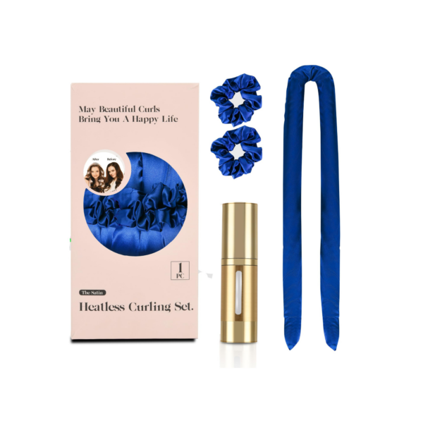 Satin Heatless Curling Set (Blue)
